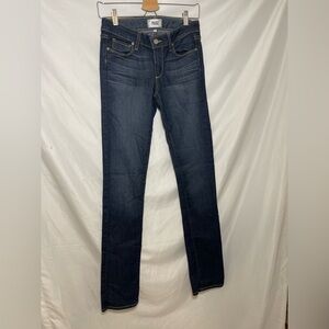 PAIGE Dark Blue Straight Leg Jeans
